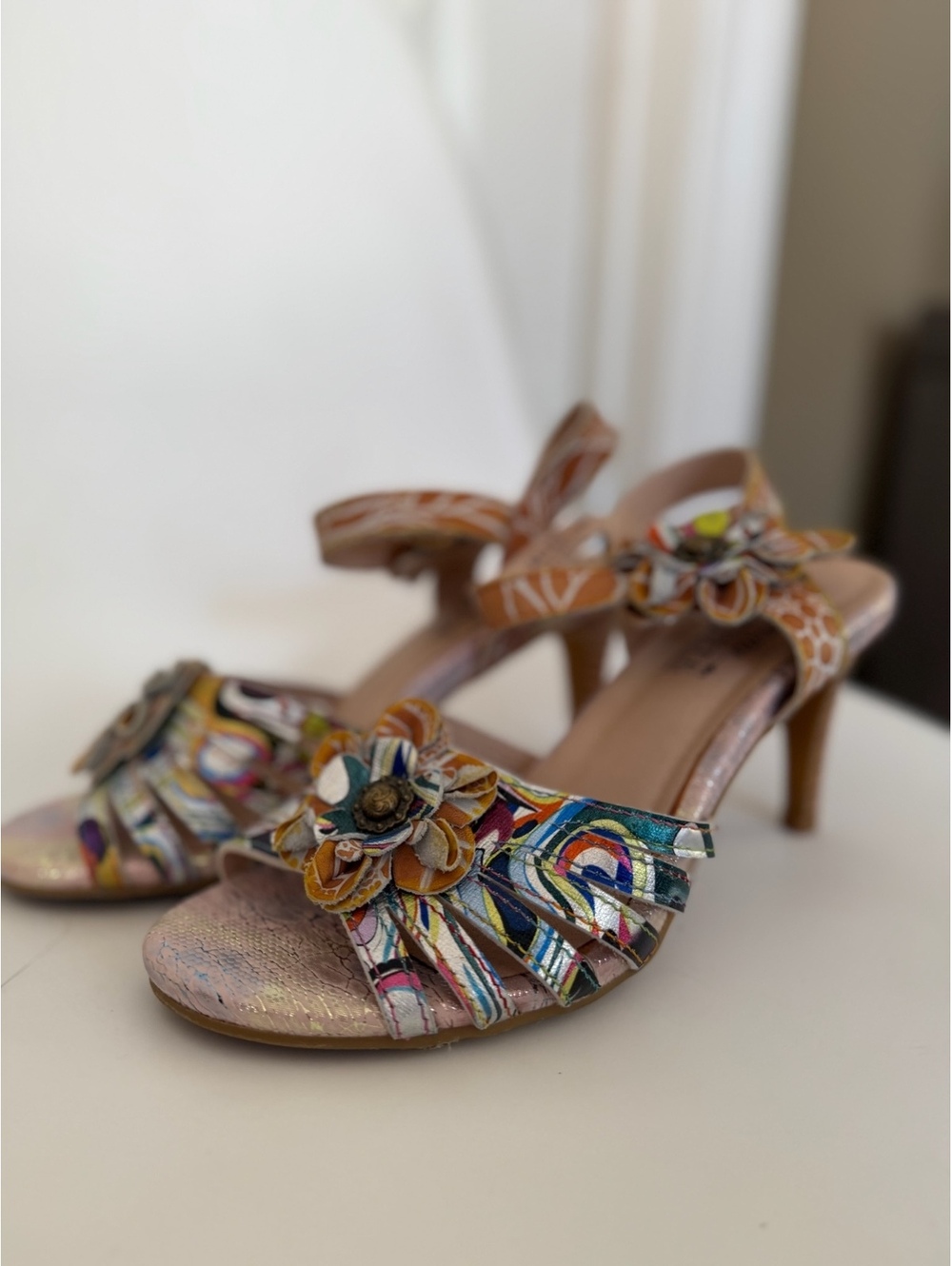 Multicolor floral high heel sandals - Picture 4 of 6